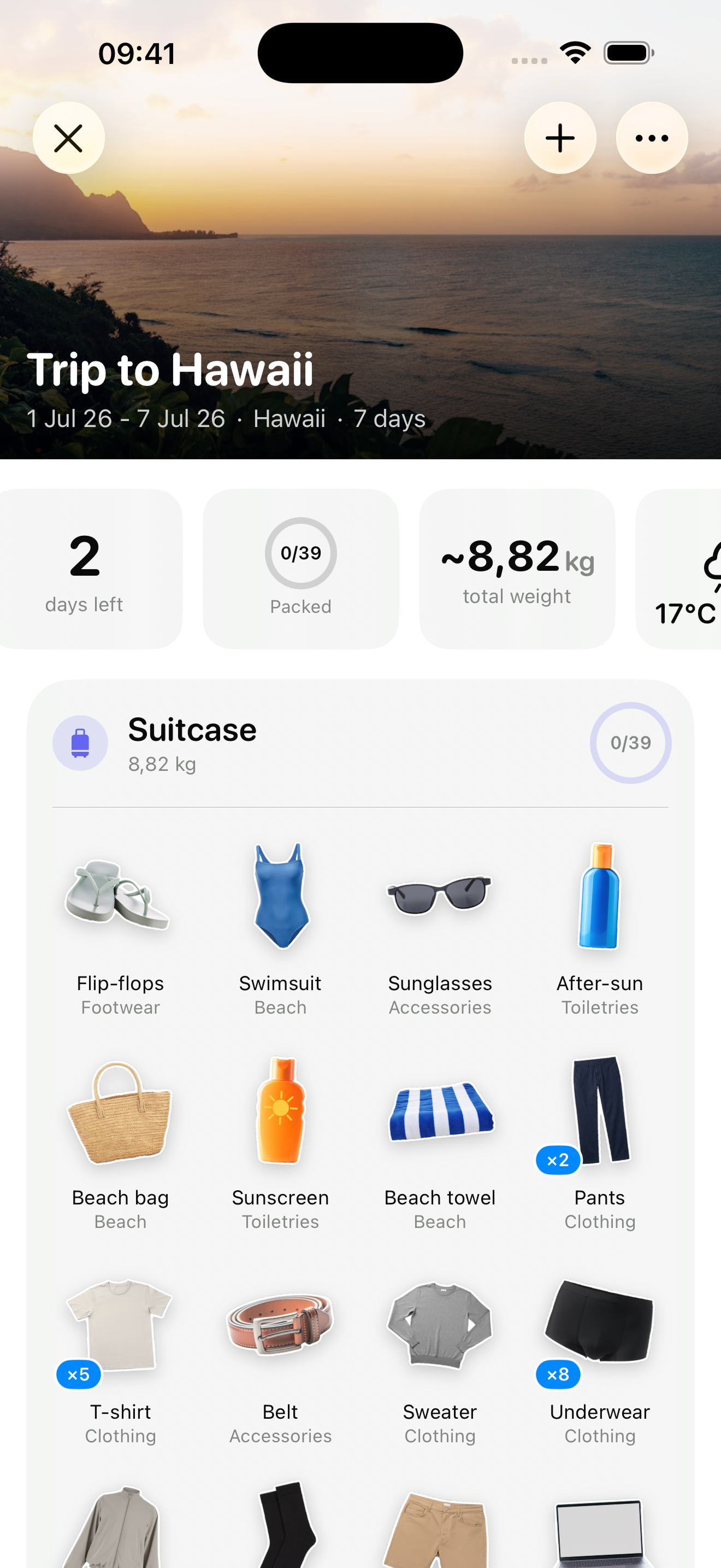 PackGoat 2.0 Packing list